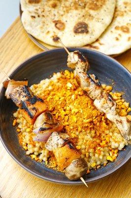 Mushroom Couscous Risotto with Marinated Chicken