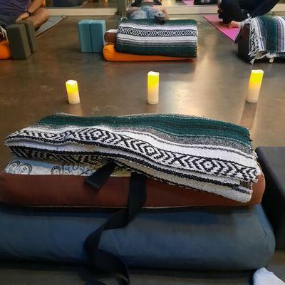 Yin yoga with props