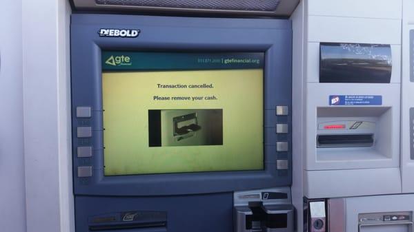 Want to get out cash on the weekend? Ha, they feature two broken ATMs here so you can be inconvenienced by car or foot.