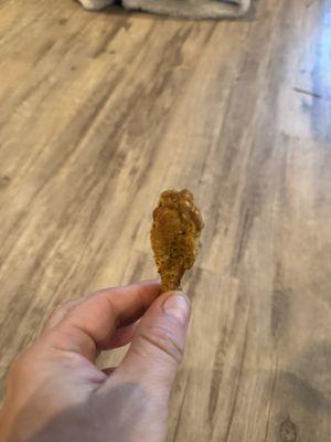 Bro I've seen peanuts bigger than this chicken wing.