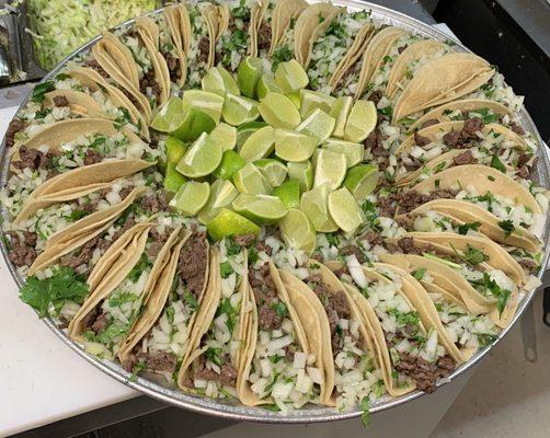 Taco Family Platter! 30 street tacos, chips & salsa for only $65