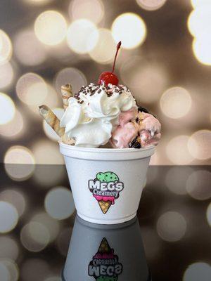 Peppermint Mocha Sundae featuring Kona Coffee and our Seasonal flavor Peppermint Candy Ice Creams. Available for a limited time!