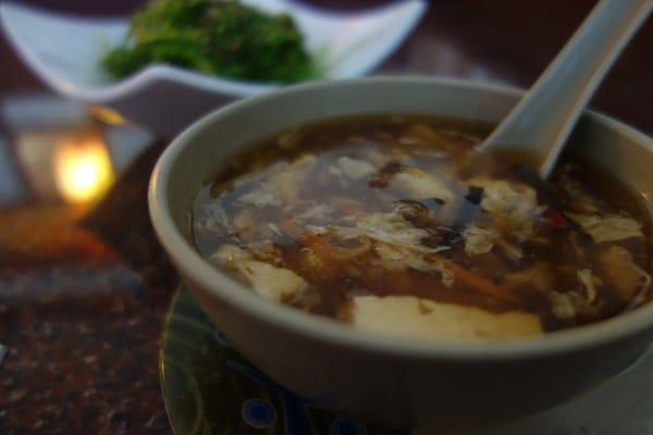 Hot & sour soup. Perfect compliment to seaweed salad.