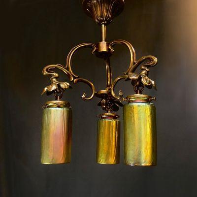 Restored French Nouveau chandelier.