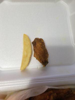 The smallest fry in the box is bigger than these wings