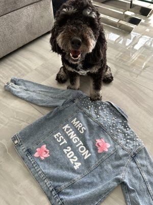 She sowed letters on several customs jackets I had done for brides