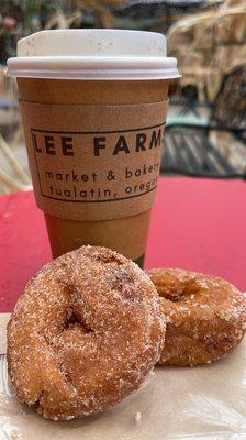 So damn delicious.   Pumpkin and Apple Cider donuts with a hot apple cider