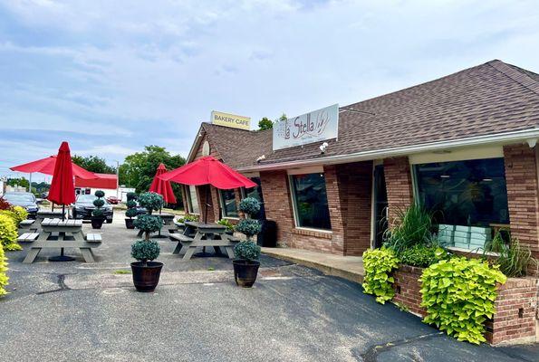 Outside and outdoor picnic seating