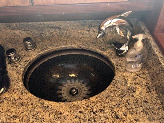 Beautiful sink in the bathroom.