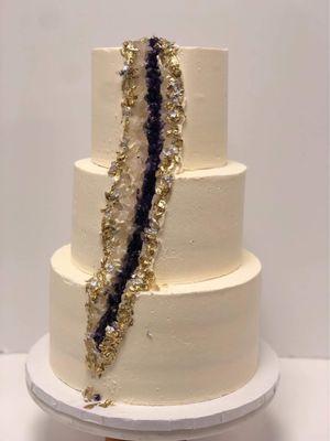 Vegan geode wedding cake