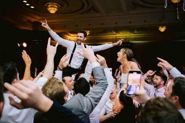 Happy bride and groom after BVTLive! Wedding at the Crystal Tea Room