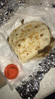 Mad I paid $6 for this small steak quesadilla. The steak wasn't good either.