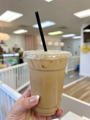 Decaf French vanilla iced latte