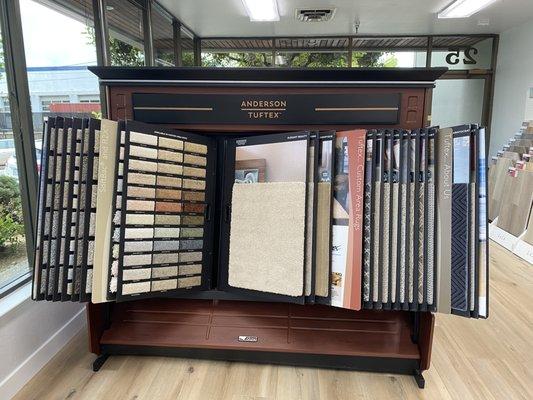 Anderson flooring Tuftex carpet display