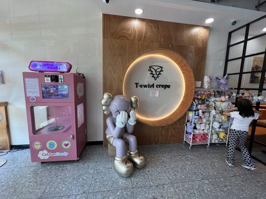 Cotton candy machine and plushie area