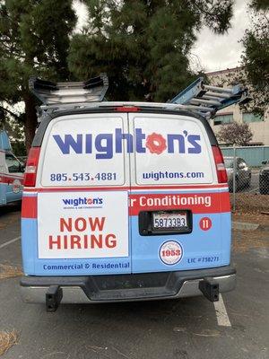 NOW HIRING! Join the Central Coast leading HVAC team. Apply online at wightons.com