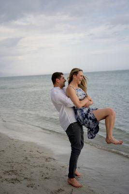 Couples beach photography at Key Biscayne, Fl. #miamiphotographer #engagementphotographer #miamibeachphotographer