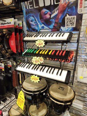 Melodicas and percussion instruments