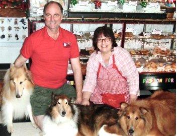 Jim and Marcia have been fostering, training, and having doggy daycare guests since 1998!   Here they are with their rescued collies .