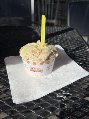 Half pistachio and half salted caramel gelato which was absolutely delicious.