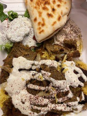 Gyro plate with lamb/beef