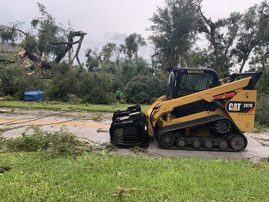 Working after a tornado.