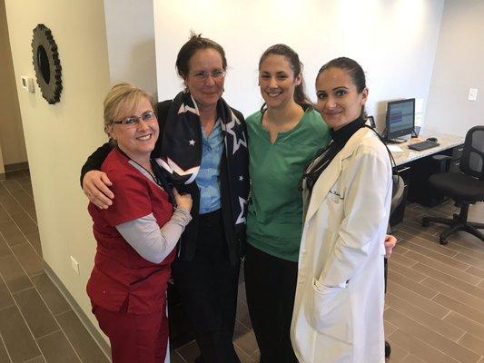 Deede and high school friend/patient Kathy, Alyssa and Dr Basko