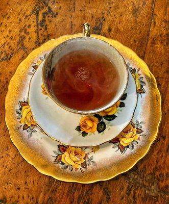 Tea in cute teacup