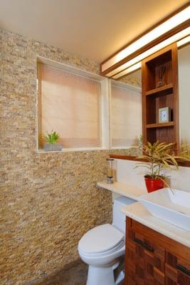 Split Limestone accent wall