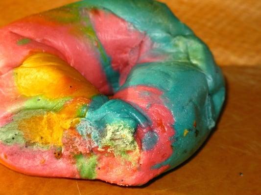 rainbow bagel?!