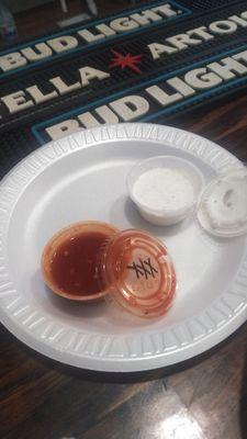 In-house made dipping sauces are one more reason this is a five star must try pub