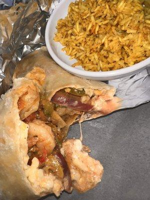 Western Burrito - $10.25 ; Yellow rice $1.50