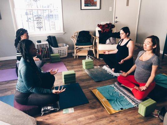 Prenatal yoga at Motherhood Collective LV