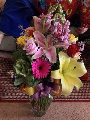 Dad's 96 birthday flowers!