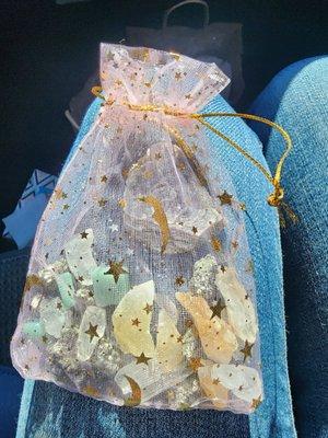 Bag of amazing rocks..protection, prosperity, protection..