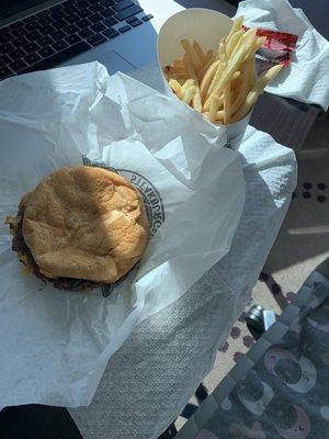 garlic steak burger. It wad very salty.