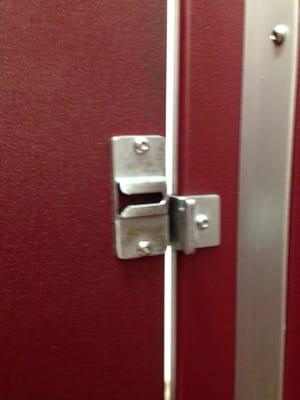 Broken stall lock. And to my brother...No I was not waiting for Seabass from Dumb & Dumber.