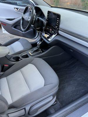 Hyundai Ioniq 2019 yars. Before detailing. Full detailing and shampooing seats and carpet.