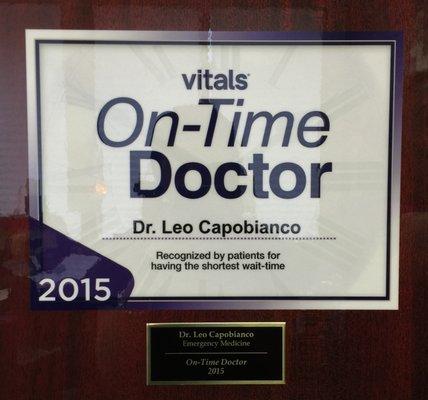 Voted Vitals On-Time Doctor! Come Check it out and see how we earned it!