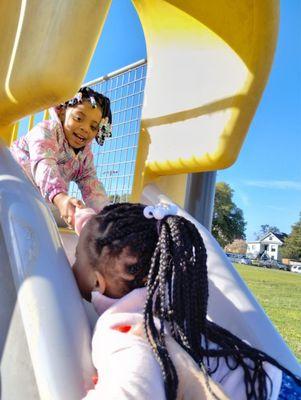 Grand daughters having fun at the park