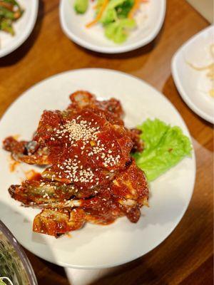 Spicy raw marinated crab