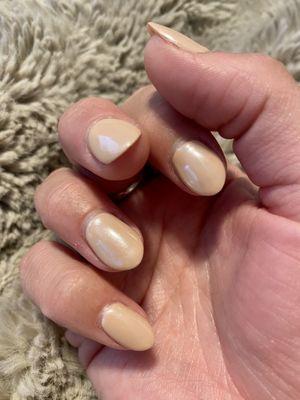 Gel manicure with sheer chrome