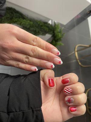 Bows gel X by Chai, cat eye Christmas gel by Travis