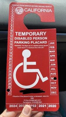 Got my temporary handicap placard while I heal my broken ankle - AAA made it so easy!!