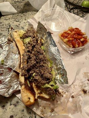 Cheesesteak with fries