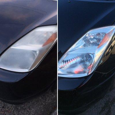 Before & After: 2004 Prius headlight restoration.