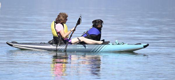 Kayaking with the dog.