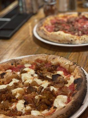 Adovada and carnivore pizza