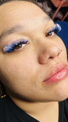 Colored lashes with decal