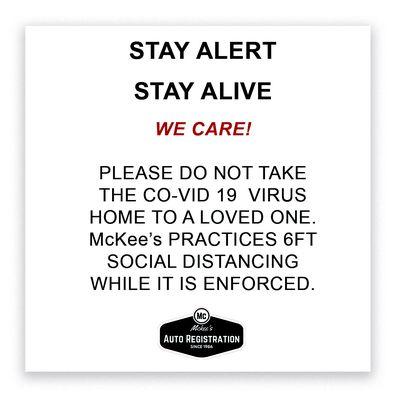 McKee's is committed to getting through the Coronavirus pandemic together, smoothly and easily as possible.